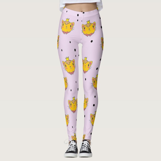 Legging Princesa gatinha em roxo (Frente)