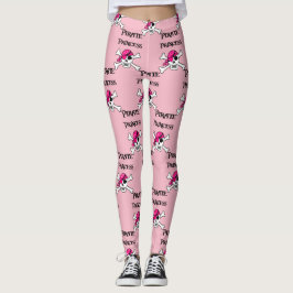 Legging Princesa Pirata com Caveira Rosa