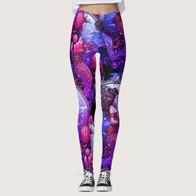 Legging Princesa Sereia Steampunk Personalizada Justa (Frente)