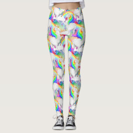 Legging Princesa Unicórnio Arco-íris Explosão