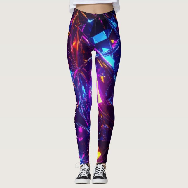Legging Prisma Neon Futurística Personalizada (Frente)