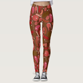 Legging produtos à base de carne desenhados à mão