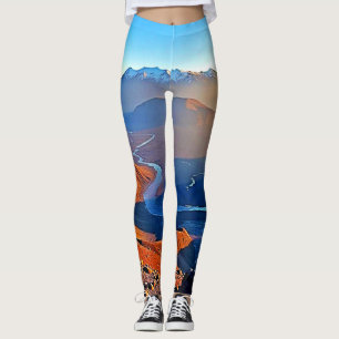 Legging Projeto de Fluxo do Vale da Montanha Majestosa