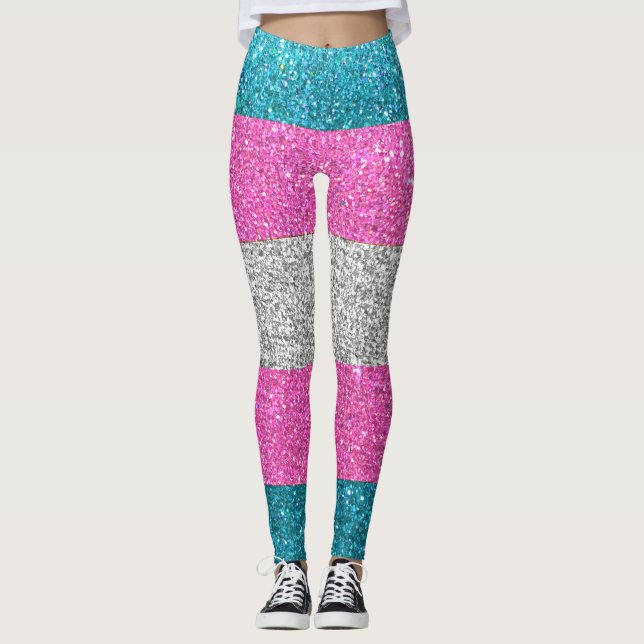 Legging Proteger Na moda de Moda da Fila LGBTQ da Glitter  (Frente)
