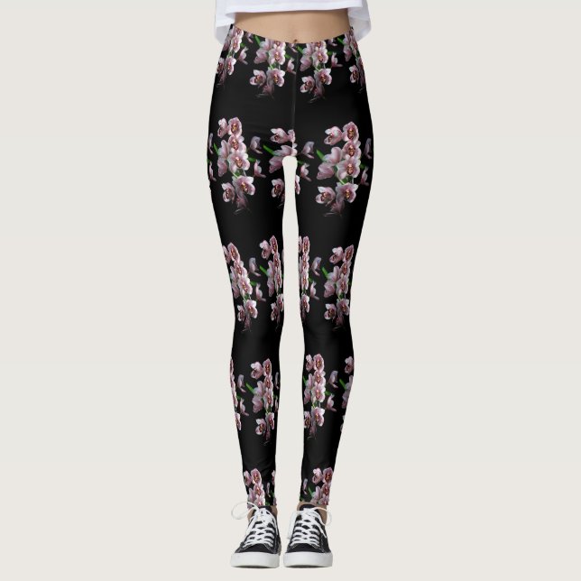 Legging Prurido Orquídea em preto (Frente)