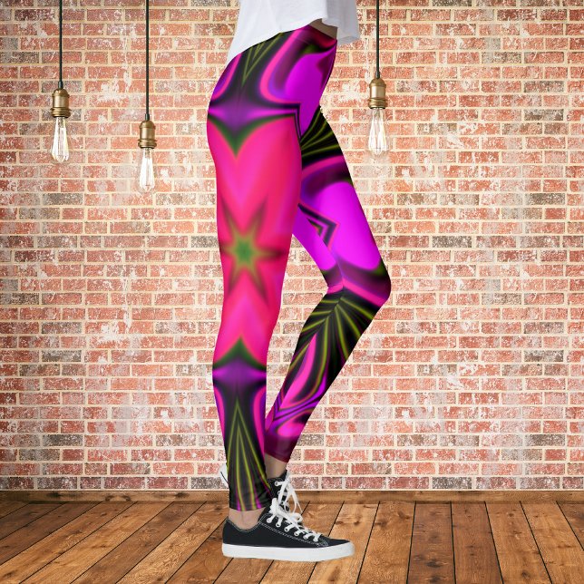 Legging Psicodélica Flor Hipoteca Rosa e Roxo (Criador carregado)