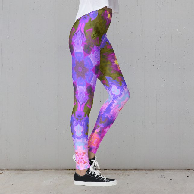 Legging Psicodélica Flor Roxo e Azul (Criador carregado)