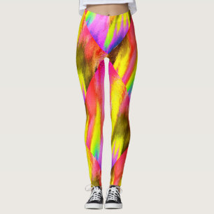 Legging Psicodélica Padrão Colorido Aeróbico