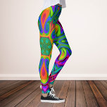 Legging Psicodélico Hippie Flor Arco-Íris<br><div class="desc">Este design de caleidoscópio psicodélico apresenta um brilhante arco-íris de cor. Visuais vibrantes e triviais para o hippie moderno ou qualquer um que ama cores brilhantes!</div>