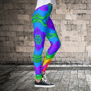 Legging Psicodélico Hippie Flor Arco-Íris