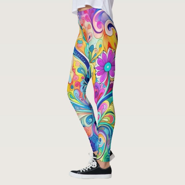 Legging Psicodélico Hippy Retro dos anos 70 e 60 (Esquerda)