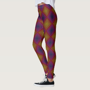 Legging Psicodélico Rainbow Chevron Patterno