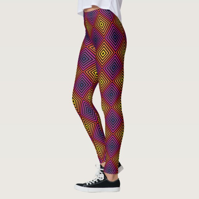 Legging Psicodélico Rainbow Chevron Patterno (Esquerda)