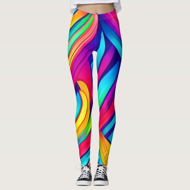 Legging Psicodélico Rainbow Vortex (Frente)