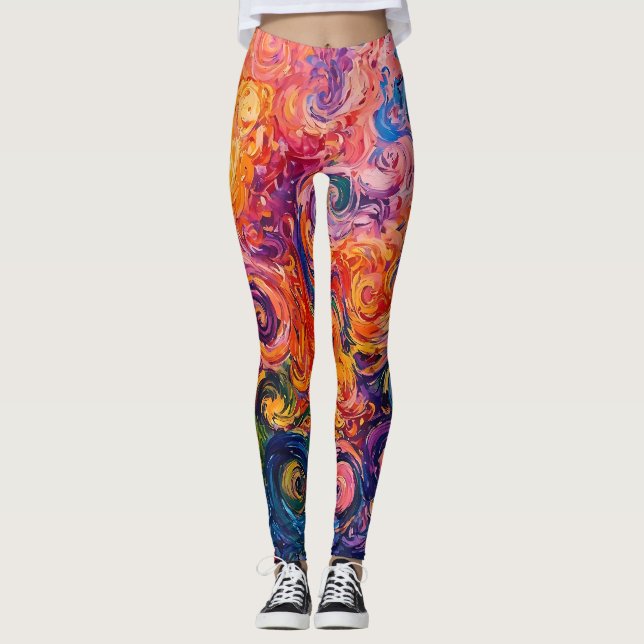 Legging Psicodélicos Psicodélicos - Pintura a óleo (Frente)