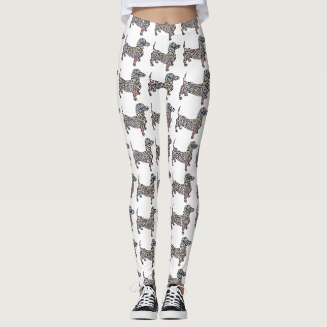 Legging Psychedelic Zebra Dachshund (Frente)