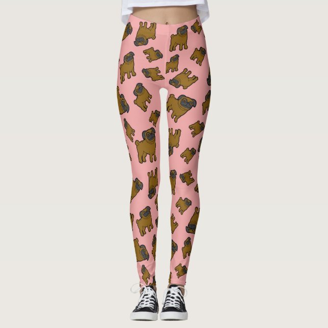 Legging Pugs #6 Rosa (Frente)
