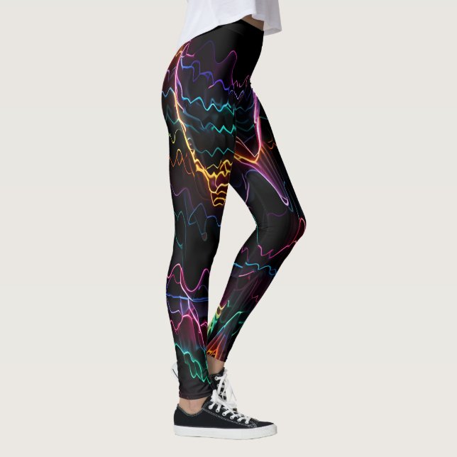 Legging Pulso Elétrico: Sinfonia de Frequências Neon (Direita)