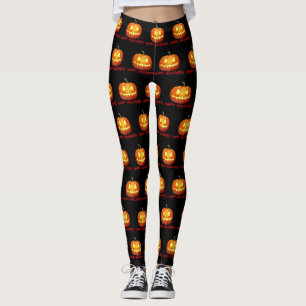 Legging Pumpkin Assustado Padrão Bonito das Halloween Qued