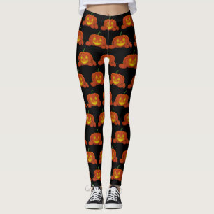 Legging Pumpkin brilhante Jack-o'-Lanterna