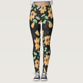 Legging Pumpkin Claro Laranja e Pernas Pretas
