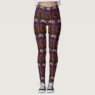 Legging Pumpkin de bruxa de Halloween, German shepherd ass