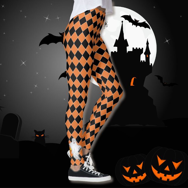Legging Pumpkin Fantasma Negro e Laranja do Halloween (Criador carregado)
