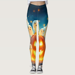 Legging Pumpkin Glow Party Watercolor