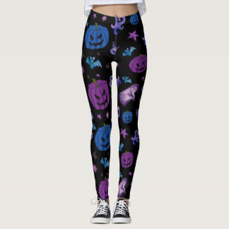 Legging Pumpkin Padrão Preto do Halloween Spooky
