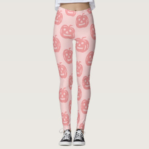 Legging Pumpkin Pink Halloween Patterna Meninas de fantasi
