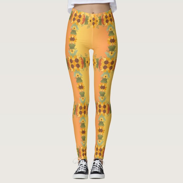 Legging Pumpkin Spice Queda Outono Colheita Ação de Graças (Frente)