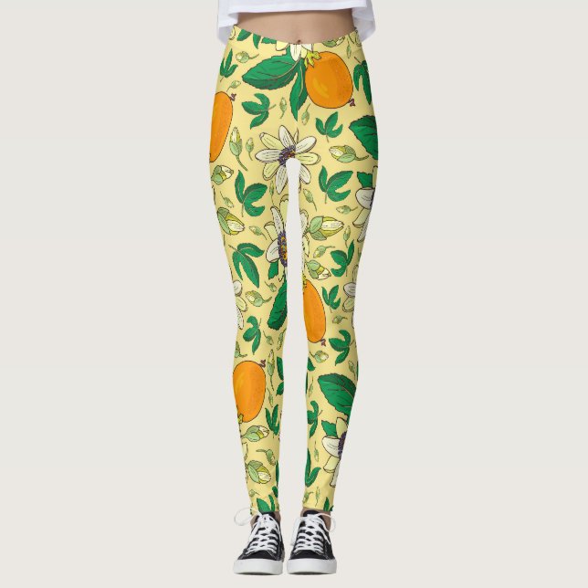 Legging Pumpkins & Leaves: Colheita de outono (Frente)