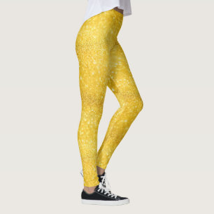Legging Puro ouro padrão de faíscas + seu texto / foto