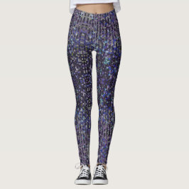 Legging Purple blue sequins | sparkle pattern
