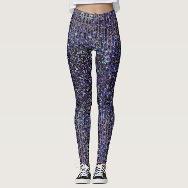 Legging Purple blue sequins | sparkle pattern   (Frente)