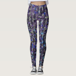 Legging Purple blue sequins | sparkle pattern tank top