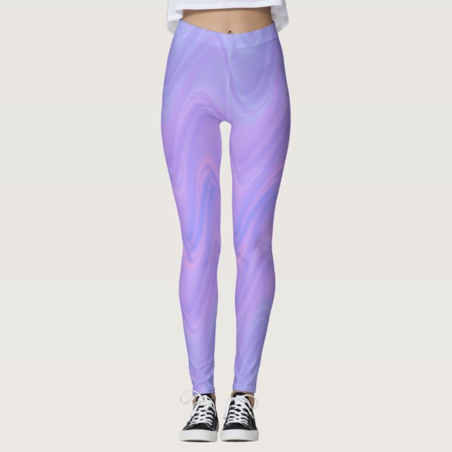 Legging Purple Pink Wavy Lines Pattern (Frente)