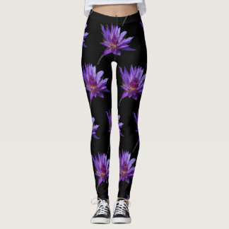 Legging Purple Waterlily Lotus