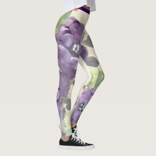 Legging Púrpura Aquarela Floral
