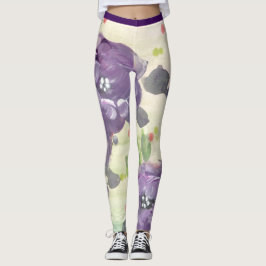 Legging Púrpura Aquarela Floral