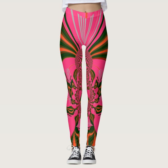 Legging Púrpura design de pano de fundo Mulheres (Frente)