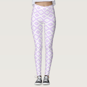 Legging Púrpura e padrão de diamante branco
