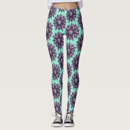 Legging Púrpura Mandala Como Padrão De Desenho De Flor