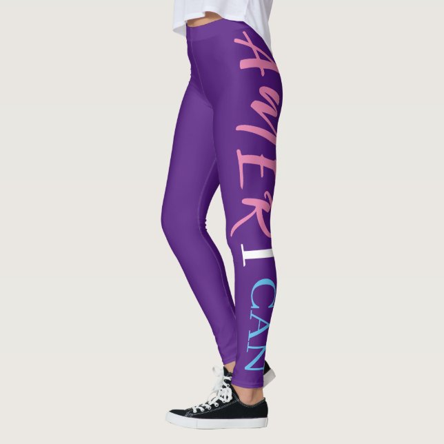 Legging Púrpura, rosa, branca, azul, mulher negra africana (Esquerda)