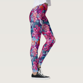 Legging Púrpura Rosa Púrpura, Cor de Água Pintada