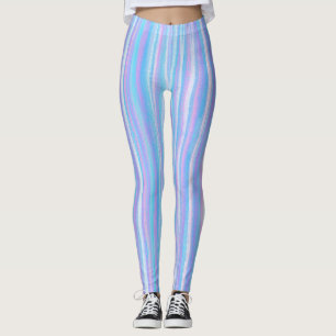 Legging Púrpura Rosa-Rosa Pincelada Stripes Acrílicas Pint