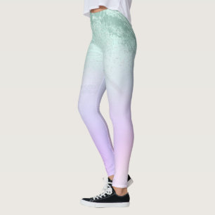 Legging Púrpura verde-esverdeada da menta-gradiente