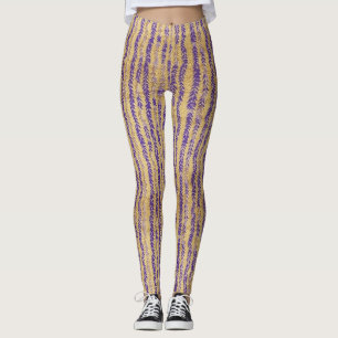 Legging Púrpura Wisteria Blossom Padrão Floral
