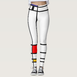 Legging Quadrado de Mondrian "Trafalgar" da arte abstracta