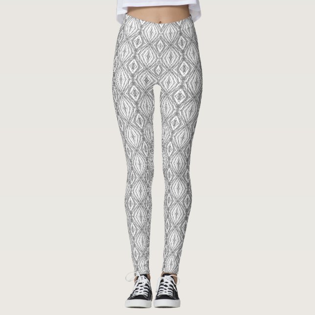 Legging Quadrado Geométrico e Diamante (Frente)